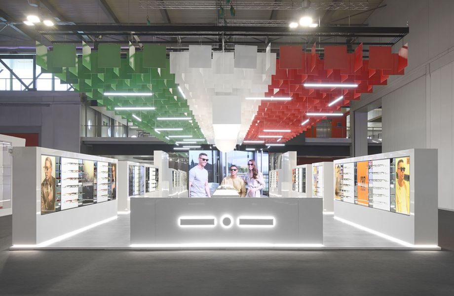 Italia Independent booth during MIDO fair in Rho Fiera Milano